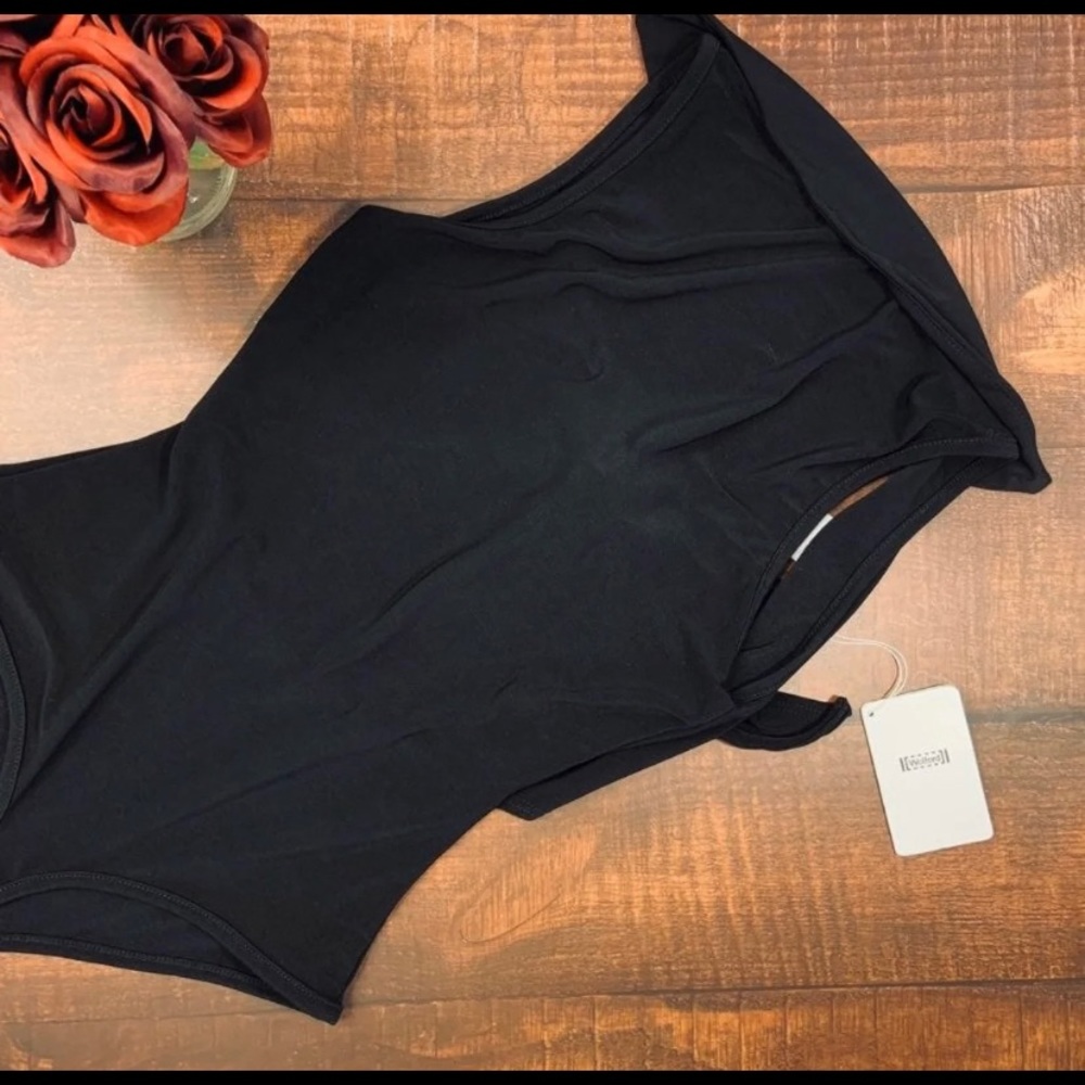 NWT Wolford Cutout Collared Bodysuit Black S/8-10 - Picture 3 of 7